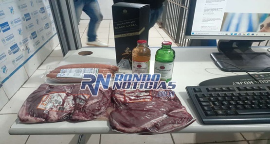 Homem é preso no Supermercado Irmãos Gonçalves furtando picanha