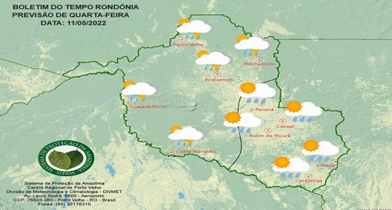 Previsão do tempo em Rondônia nesta quarta-feira é de sol e calor 